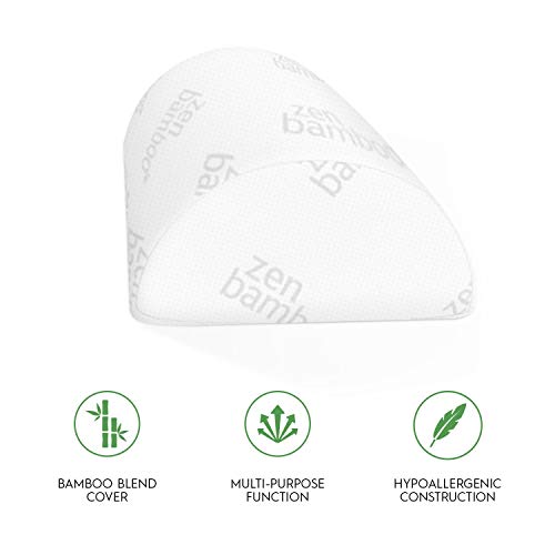 Memory Foam Half-Moon Bolster for Back and Knee Pain Relief