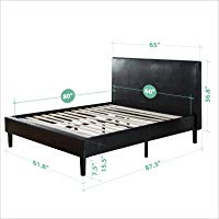 Zinus Deluxe Faux Leather Upholstered Platform Bed Wooden