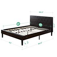 Zinus Upholstered Square Stitched Platform Bed Frames